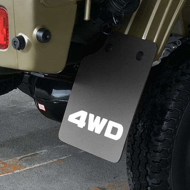 Rear Mud Flaps for kei trucks – Black, 4WD Logo, EVA Material, 2pcs