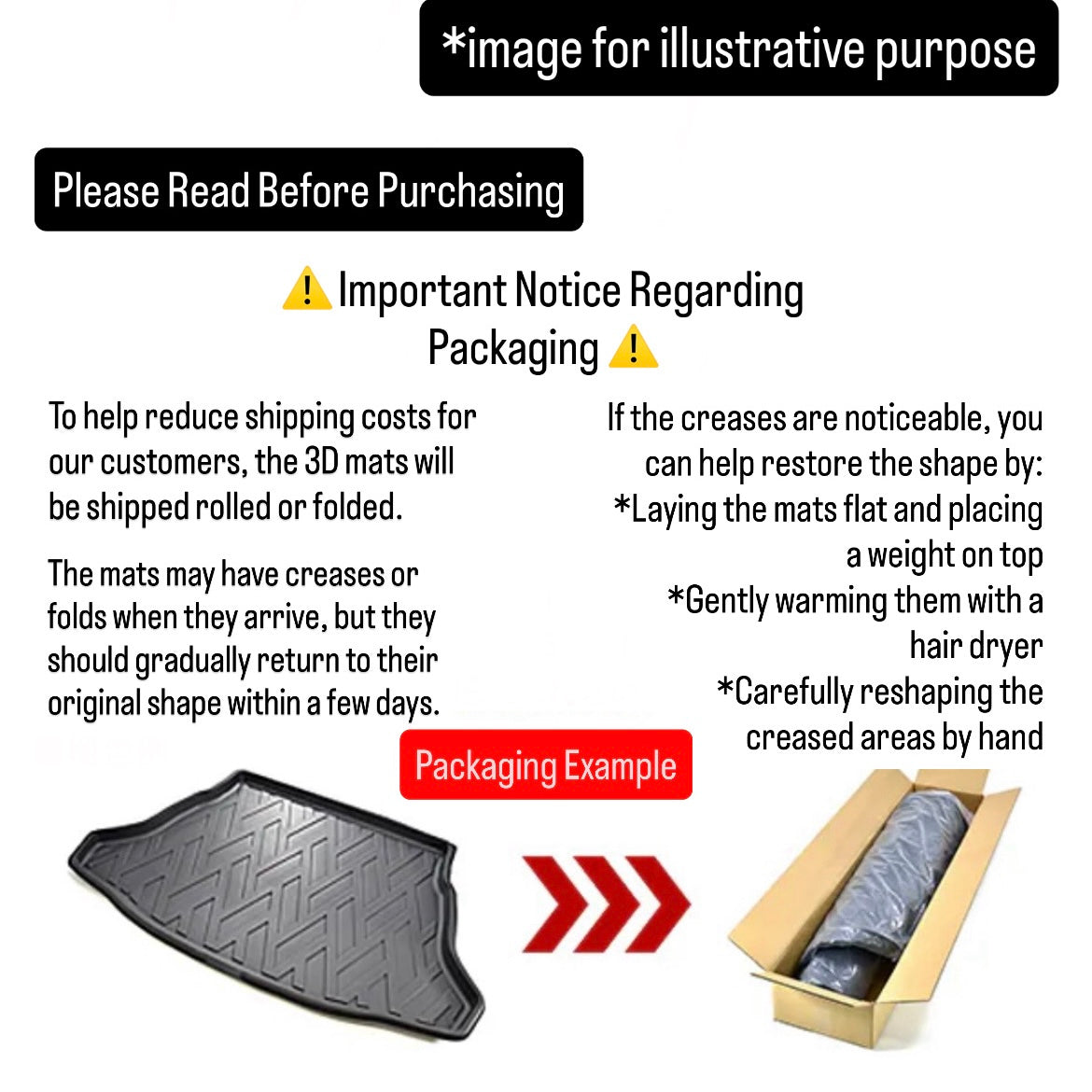 JB64W/JB74W AT Models 3D TPO Waterproof Floor Mat 4pc Set for Suzuki Jimny / Jimny Sierra (Black, Front & Rear, Model Year:July.2018 onward)