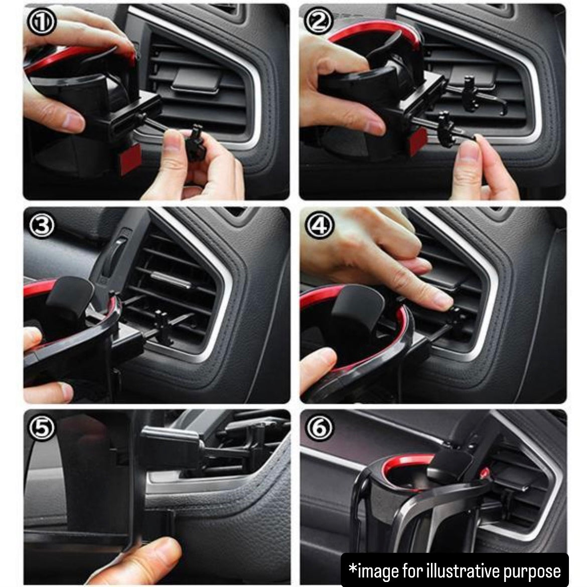 HA3/HA4 Air Vent Smartphone & Cup Holder for Honda Acty Truck (Interior Accessory, 2 Color Options)