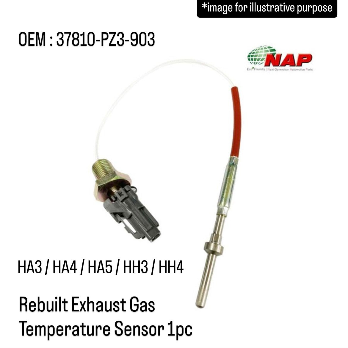 HA3/HA4/HA5/HH3/HH4 Rebuilt Exhaust Gas Temperature Sensor for Honda Acty / Van (OEM:37810-PZ3-903)