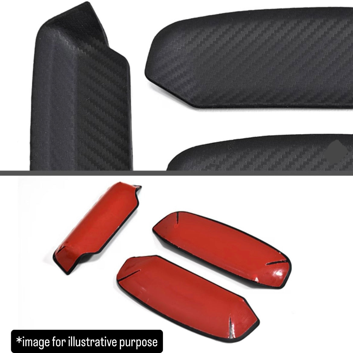 JB64W/JB74W Rubber Door Handle Protector 3pc Set for Suzuki Jimny / Jimny Sierra (Carbon-Look, Scratch Protection)