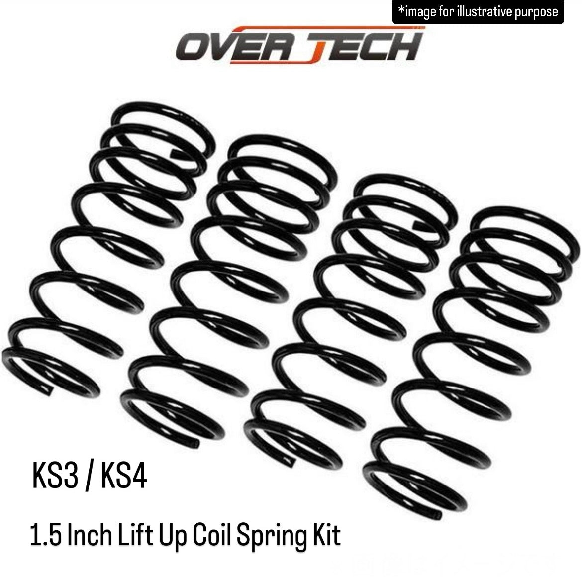 KS3/KS4 1.5 Inch Lift Up Coil Spring Kit (OVER TECH) for Subaru Sambar Truck (Suspension Spring Set Made in Japan)