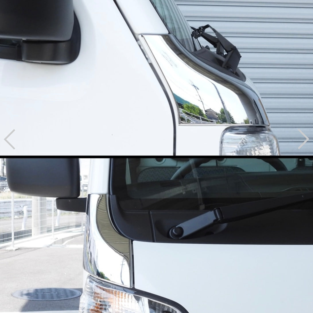 DA16T Suzuki Carry / Super Carry Chrome Corner Panel Cover Set (Left & Right) – Front Garnish, Exterior Custom Parts