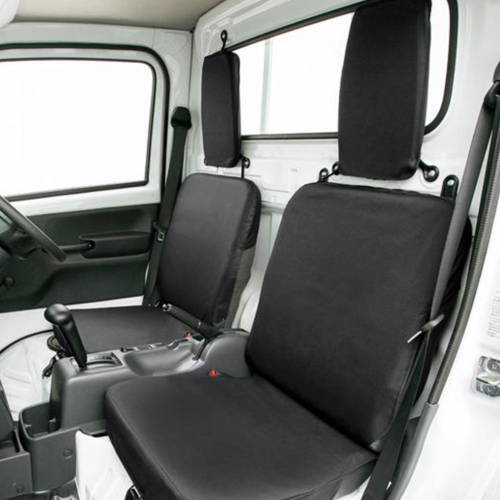 Universal Waterproof Seat Covers for Kei Trucks – Front Driver & Passenger, 2pcs Set, Black