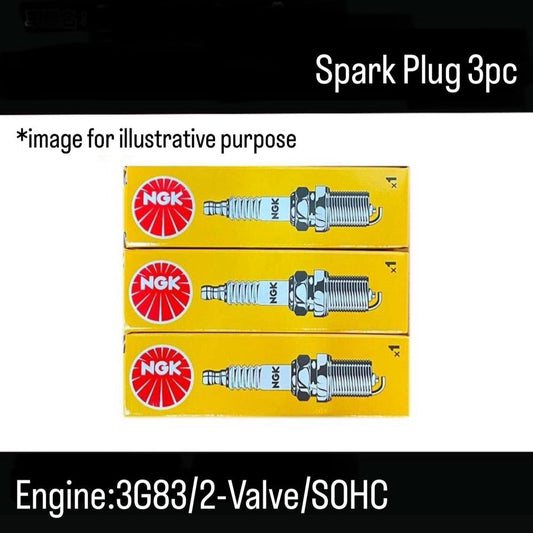 U41T/U42T/U41V/U42V (Engine:3G83/2-Valve/SOHC/NA) Spark Plug 3pc Set (NGK) for Mitsubishi Minicab (OEM:MS851237)