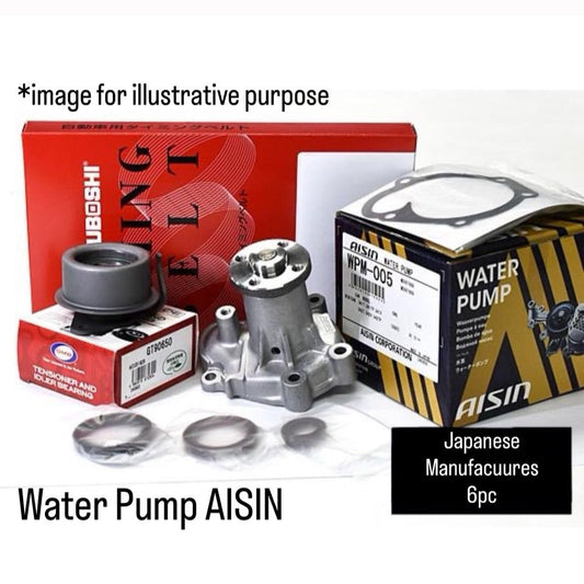 U61T/U62T (Engine:3G83/4-Valve/SOHC/NA) Timing Belt 6pc set (Water Pump AISIN) for Mitsubishi Minicab
