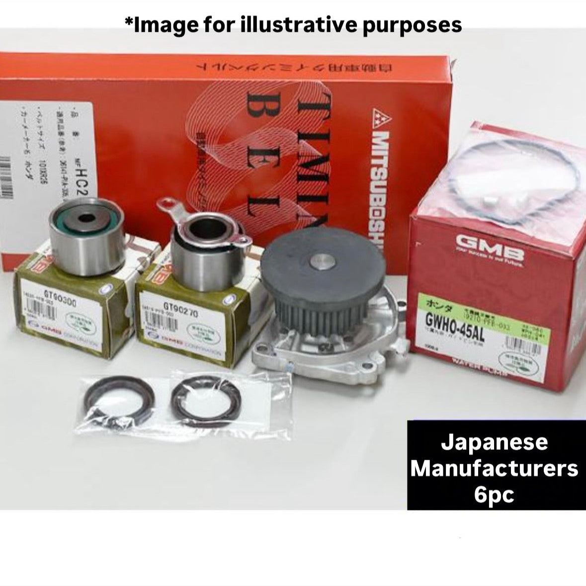 HH5/HH6/HA6/HA7 (Engine:E07Z) Timing Belt Kit 6pc Set for Honda Acty Truck