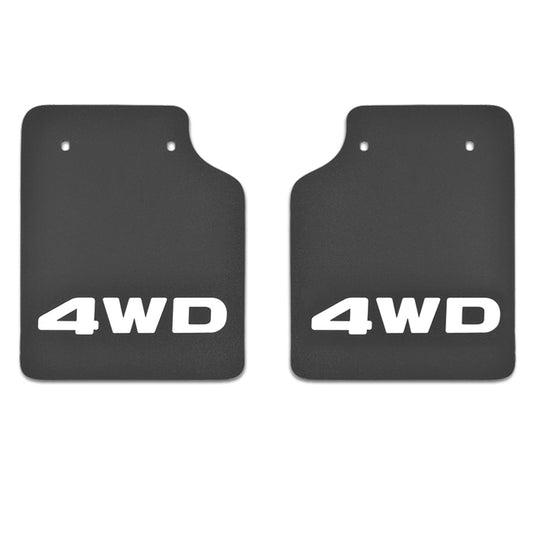 Rear Mud Flaps for kei trucks – Black, 4WD Logo, EVA Material, 2pcs