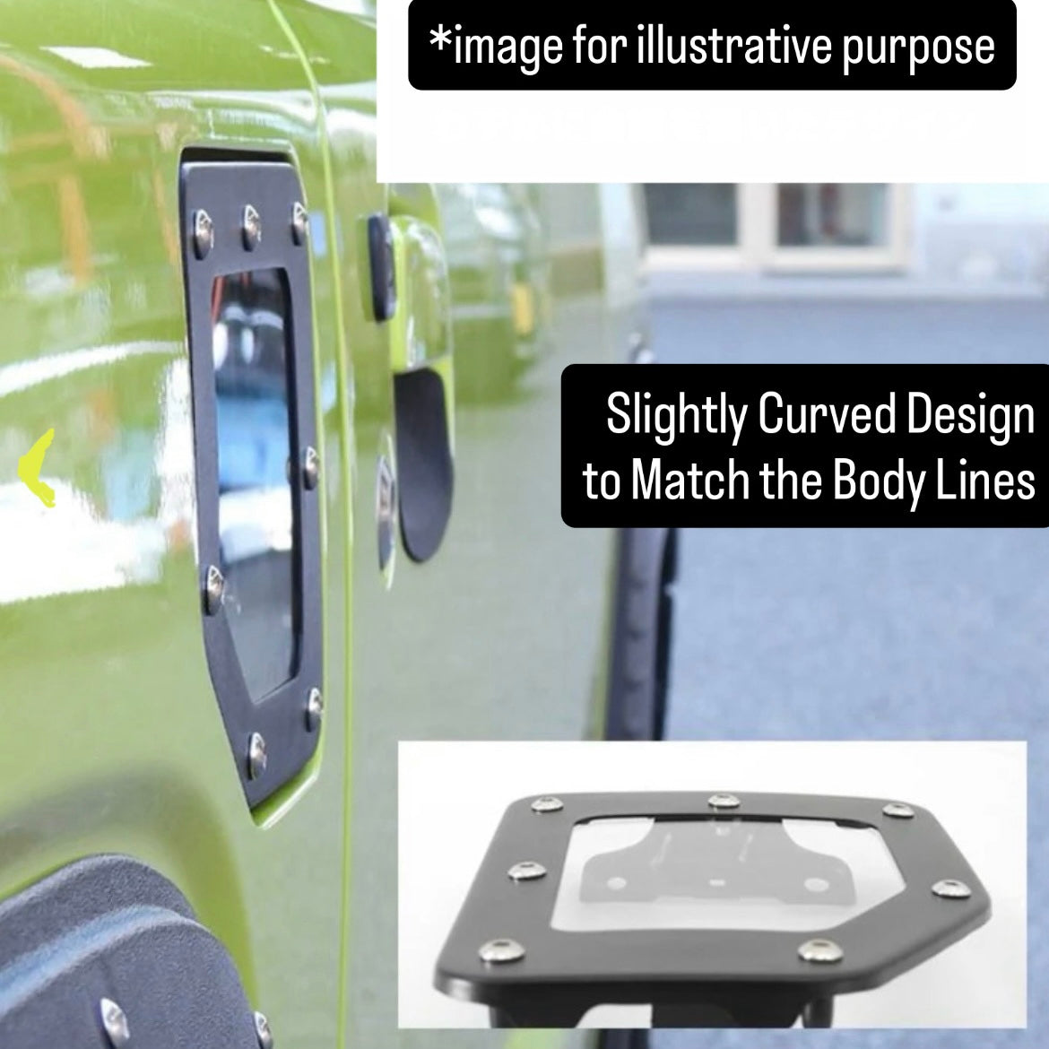 JB64W/JB74W Clear Fuel Filler Door Lid Cover for Suzuki Jimny / Jimny Sierra (Replacement Type / Black / with Bolts / Compatible with all model years of the JB64W & JB74W series)