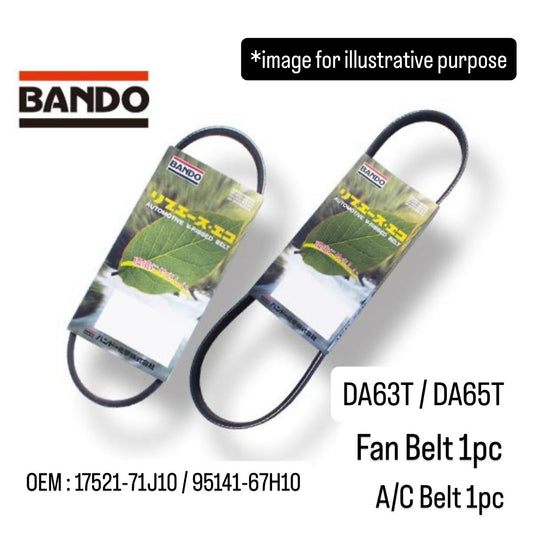 DA63T/DA65T (Engine:K6A) Fan Belt 2pc Set (Bando) for Suzuki Carry (OEM:17521-71J10/95141-67H10)