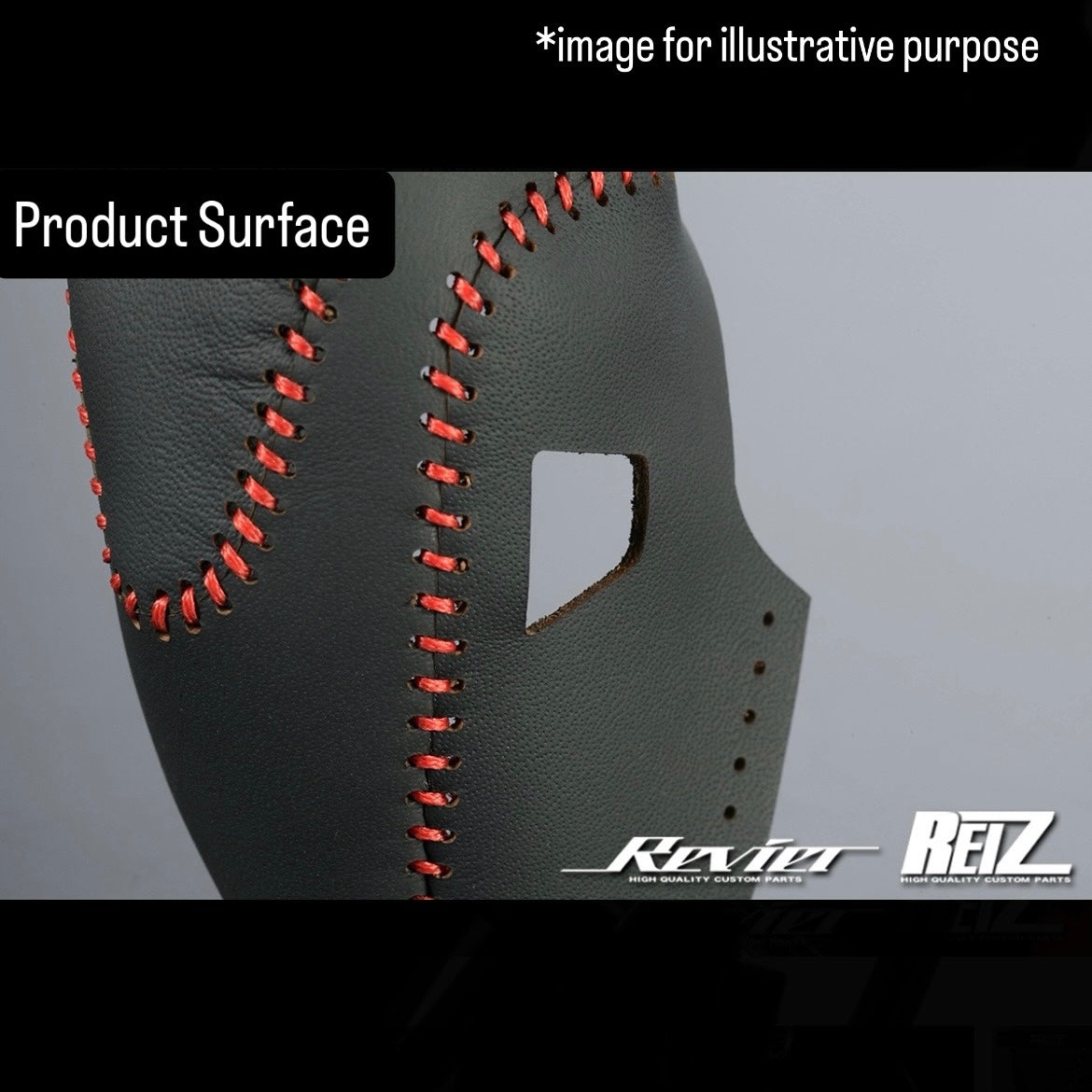 JB64W/JB74W/JC74W/ZC43S Series Hand-Stitched PU Black Leather AT Shift Knob Cover with Red Stitching for Suzuki Jimny / Swift