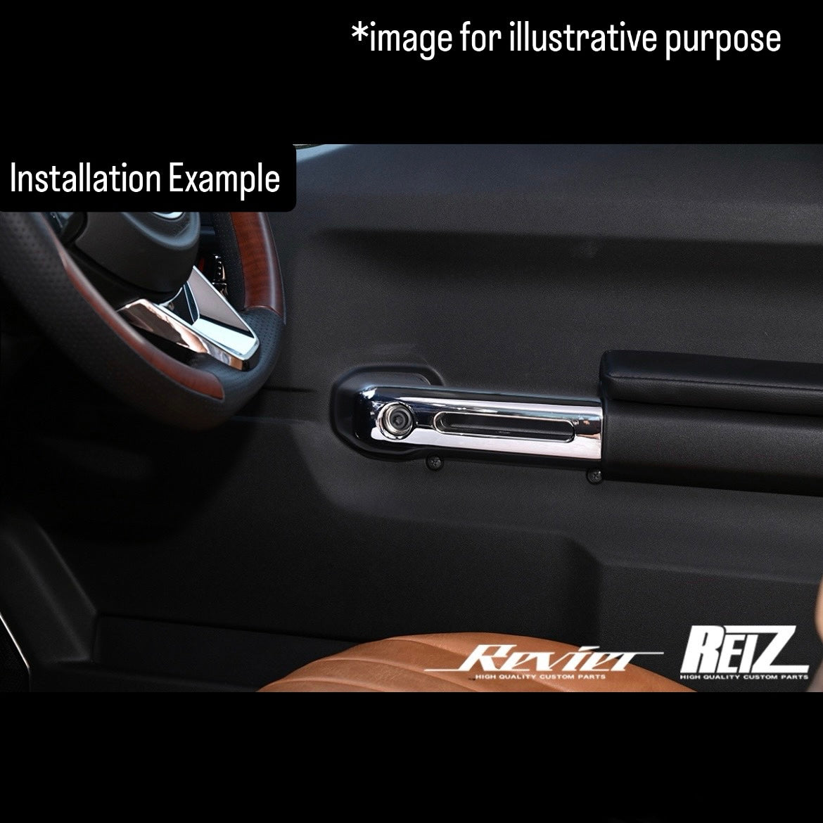 JB64W/JB74W Replacement Aluminum Interior Door Grip Handle Left & Right Set Chrome Finish for Suzuki Jimny / Jimny Sierra