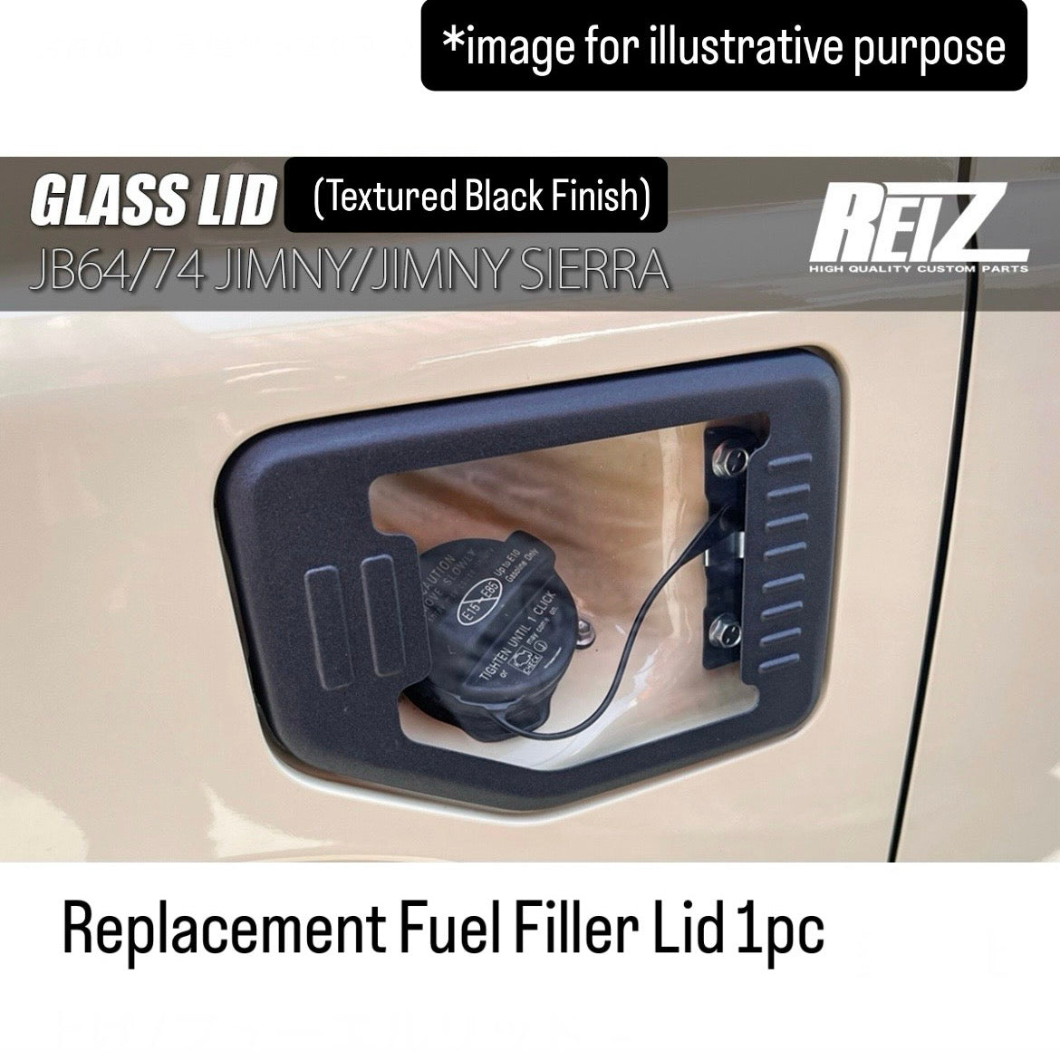JB64W/JB74W Replacement Fuel Filler Lid for Suzuki Jimny / Jimny Sierra (Textured Black Finish)