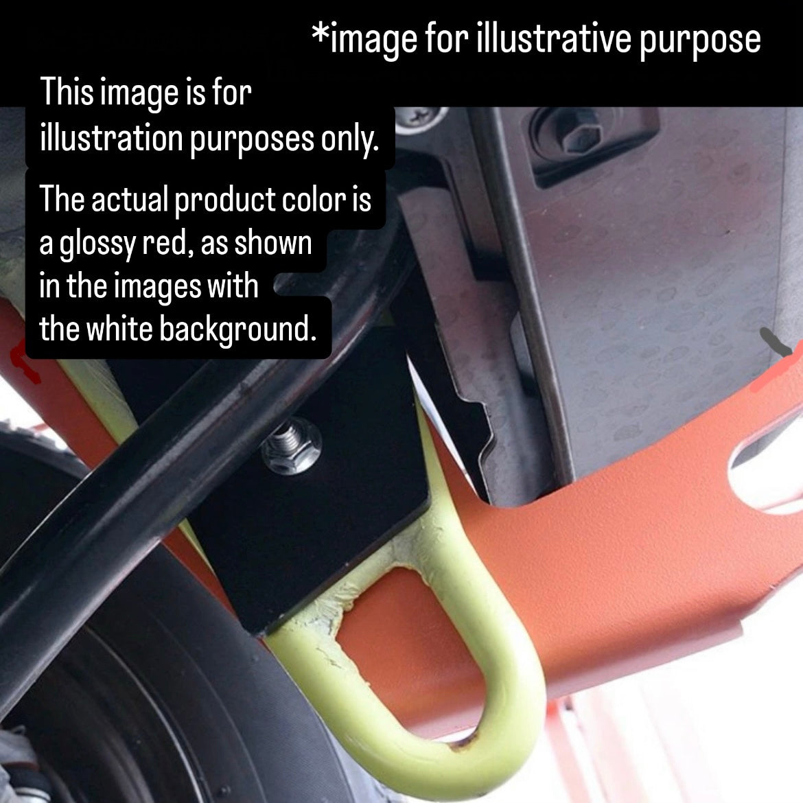 JB64W/JB74W/JC74W Front Tow Hook Passenger Side for Suzuki Jimny / Jimny Sierra / Jimny Nomade (6mm Thick, Red, Model Year:July.2018 onward)