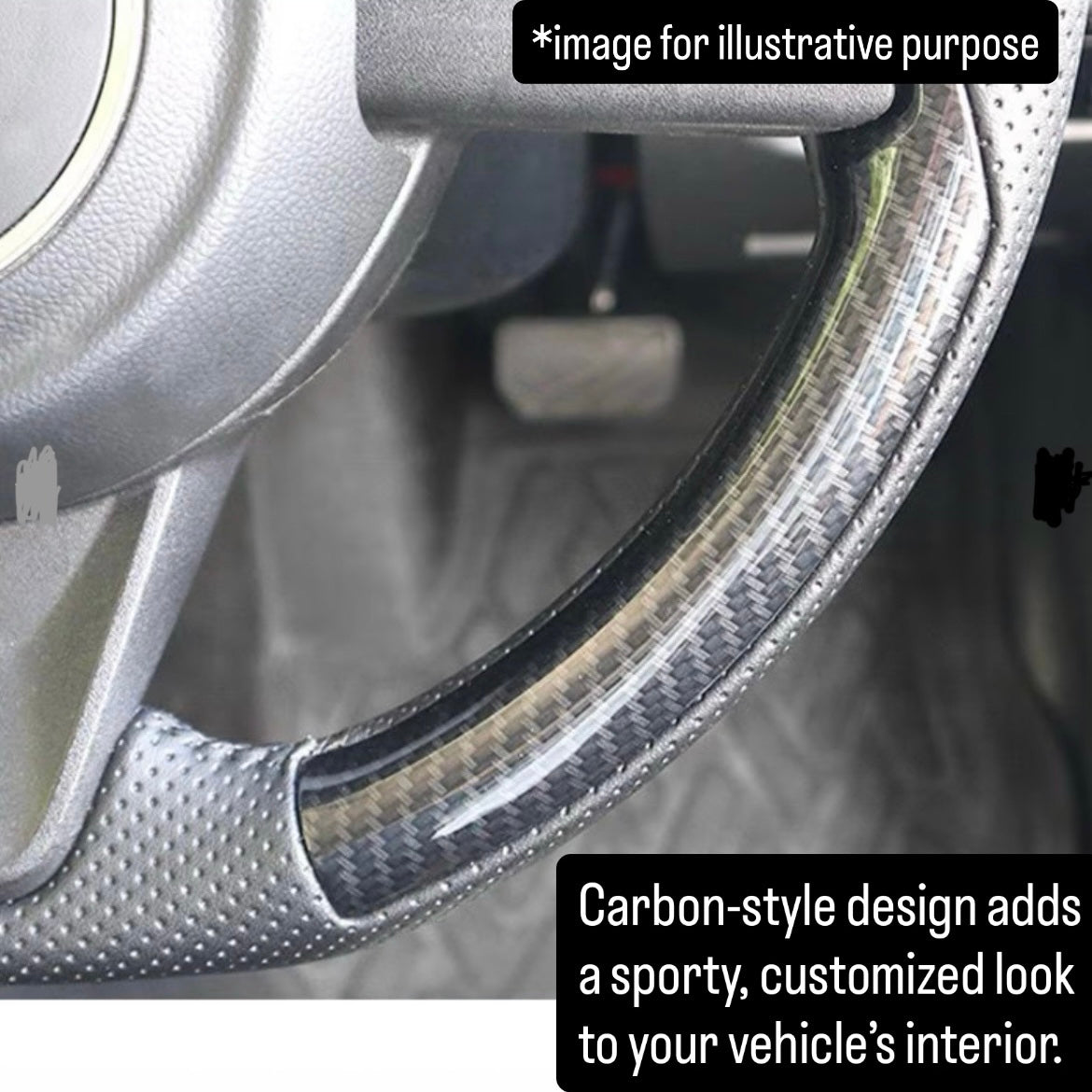 JB64W/JB74W/JC74W Gun Grip Steering Wheel for Suzuki Jimny / Jimny Nomade (Carbon Style & PVC Perforated Leather / Model Year:July 2018 onward)