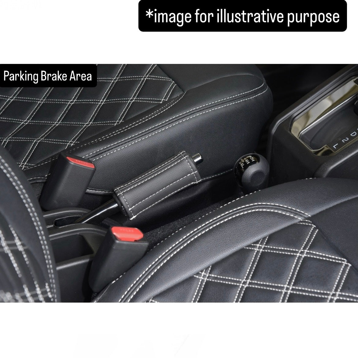 JB64W/JB74W Leather Grab Handle Cover 4pc Set for Suzuki Jimny / Jimny Sierra (White Stitching)