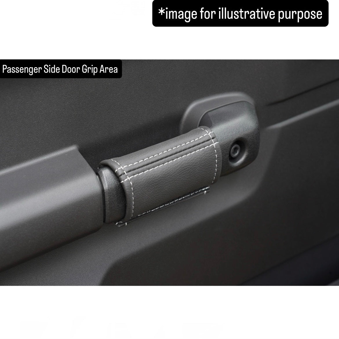 JB64W/JB74W Leather Grab Handle Cover 4pc Set for Suzuki Jimny / Jimny Sierra (White Stitching)