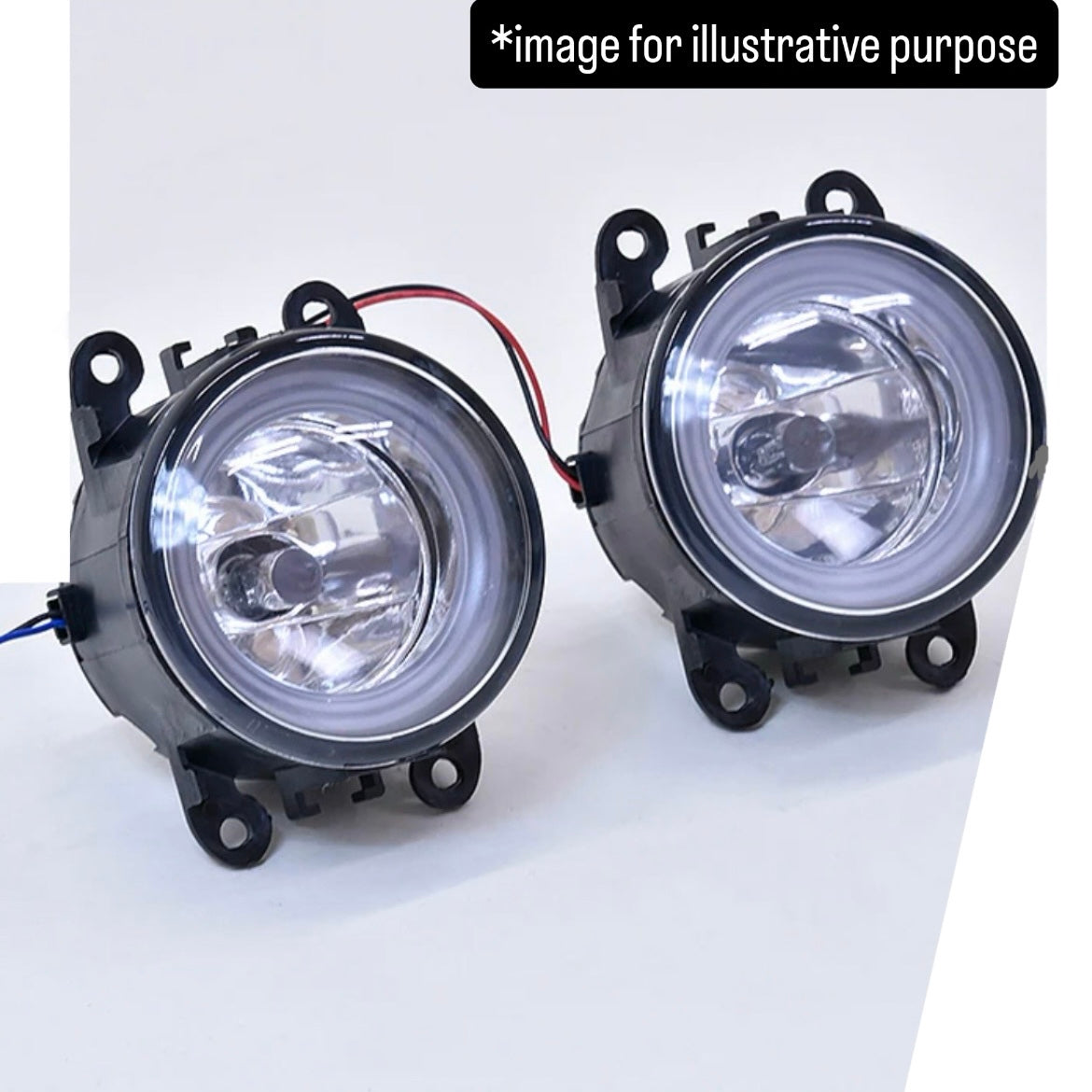 JB64W/JB74W/JC74W H8 Fog Lights Left & Right Set for Suzuki Jimny / Jimny Sierra / Jimny Nomade (White LED Fiber Angel Eyes / Glass Lenses)