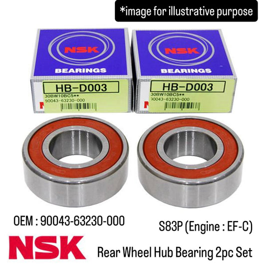 S83P (Engine:EF-C) Rear Wheel Hub Bearing 2pc Set (NSK) for Daihatsu Hijet (OEM:90043-63230-000)