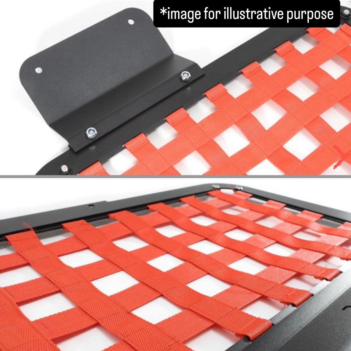 JB64W/JB74W Rear Window Luggage Rack Net Left & Right Set for Suzuki Jimny / Jimny Sierra (Red Net / Steel / Compatible with all model years of the JB64W & JB74W series)