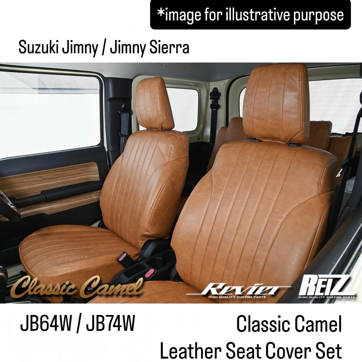 JB64W/JB74W Classic Camel Leather Seat Cover Set for Suzuki Jimny / Jimny Sierra