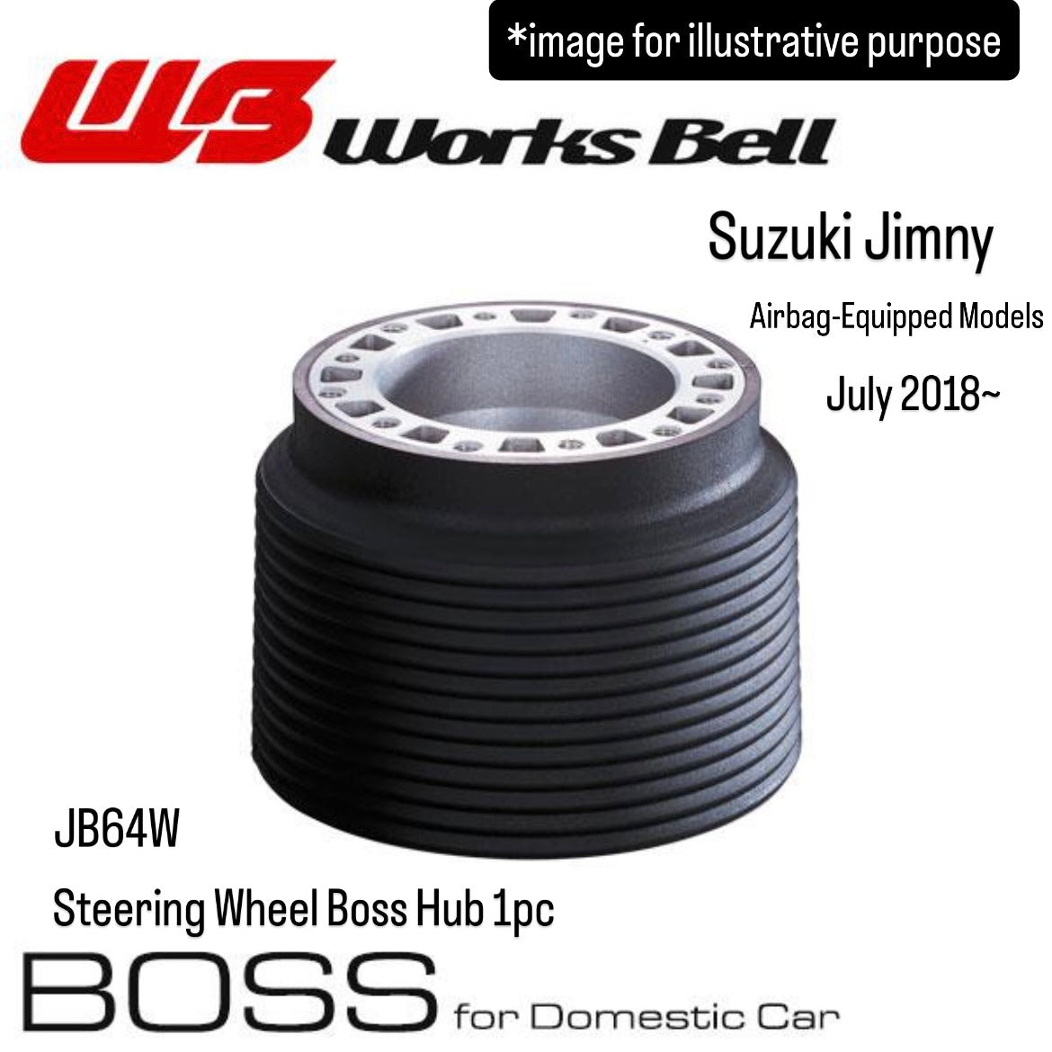 JB64W Steering Wheel Boss Hub (Works Bell) for Suzuki Jimny (Airbag-Equipped Models, July 2018~)