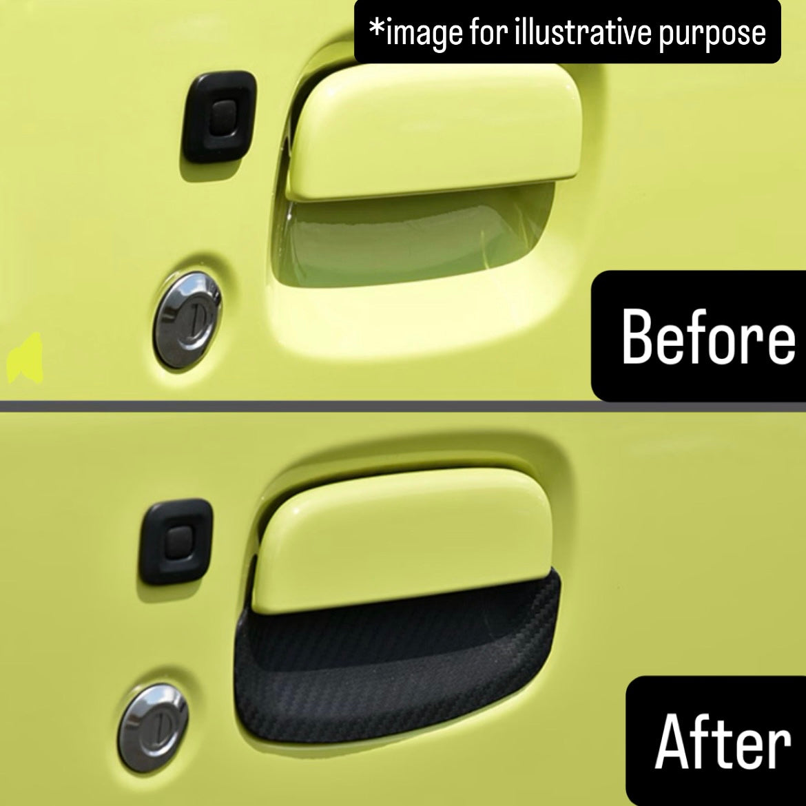 JB64W/JB74W Rubber Door Handle Protector 3pc Set for Suzuki Jimny / Jimny Sierra (Carbon-Look, Scratch Protection)