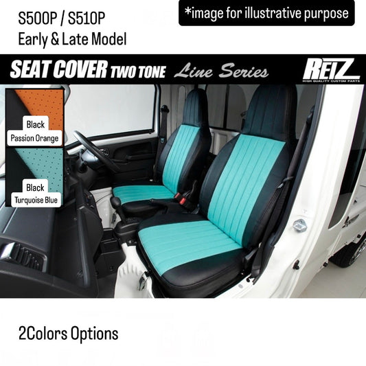 S500P/S510P (Early & Late Model) Two-Tone Line Series Seat Cover Set for Daihatsu Hijet Truck / Hijet Jumbo (2Colors Options)