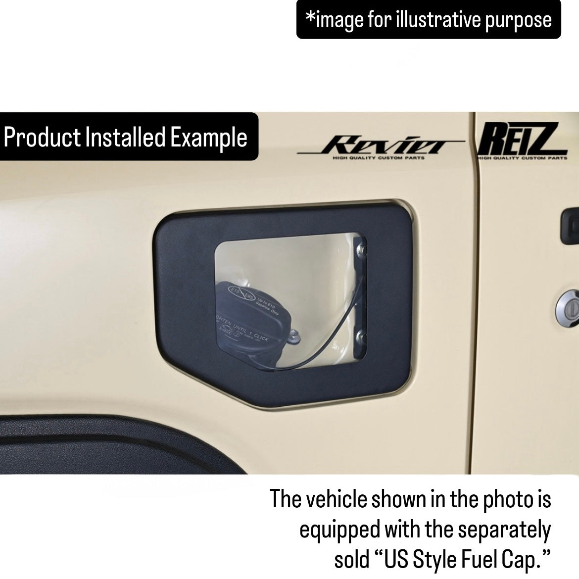JB64W/JB74W Replacement Glass Fuel Filler Lid Ver.2 Textured Black Finish for Suzuki Jimny / Jimny Sierra