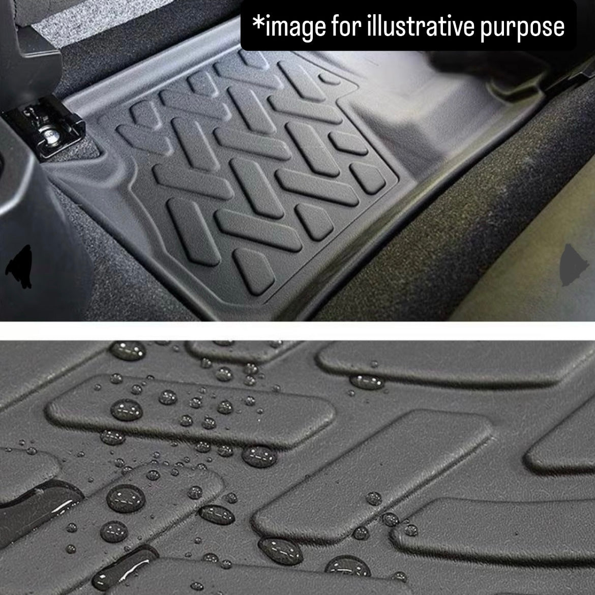 JB64W/JB74W AT Models 3D TPO Waterproof Floor Mat 4pc Set for Suzuki Jimny / Jimny Sierra (Black, Front & Rear, Model Year:July.2018 onward)