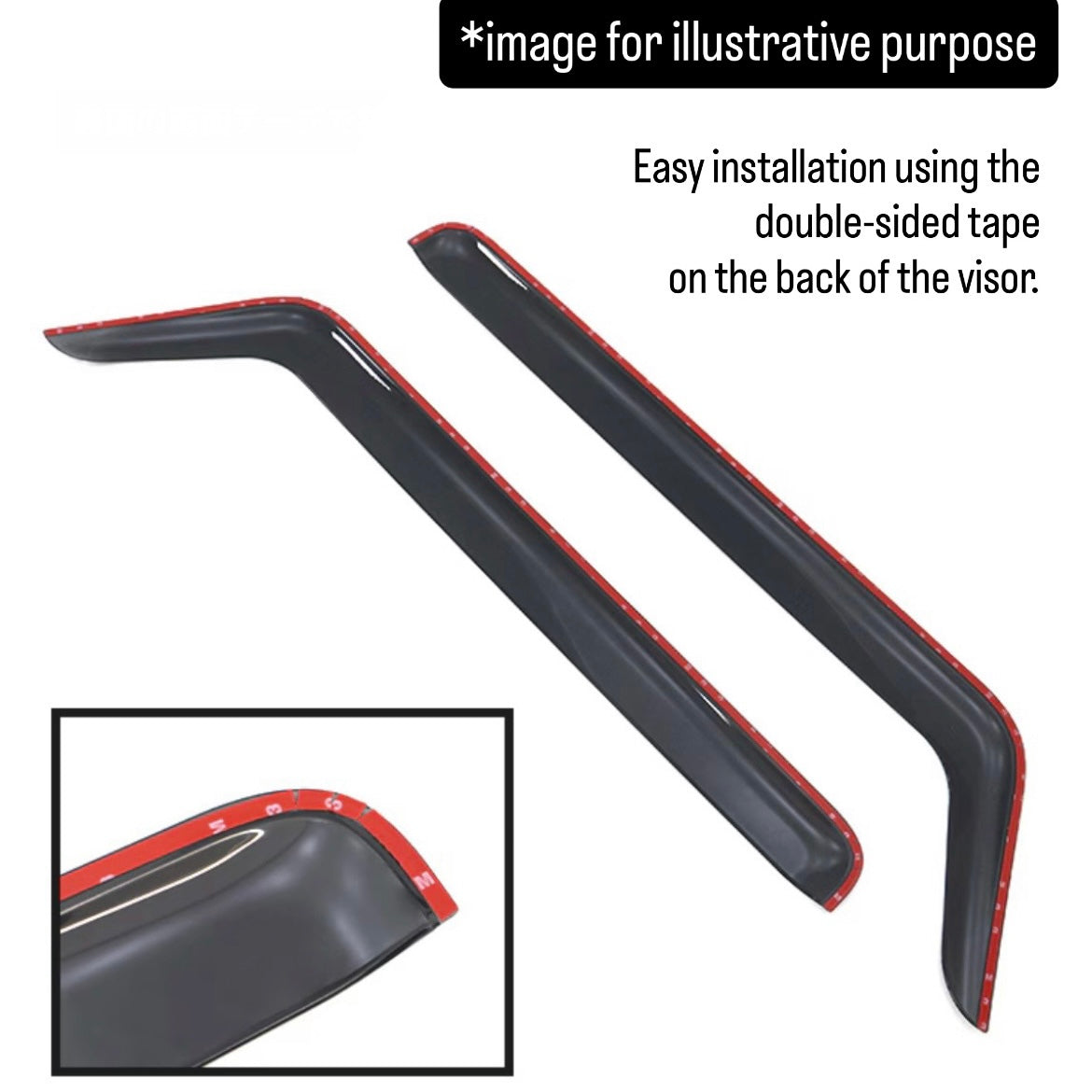 JB64W/JB74W Door Visor Left & Right Set for Suzuki Jimny / Jimny Sierra (Smoke Finish, Rain Guards, Model Year:July.2018 onward)