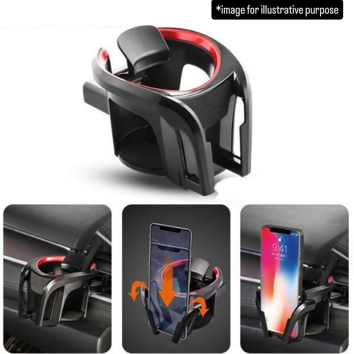 HA3/HA4 Air Vent Smartphone & Cup Holder for Honda Acty Truck (Interior Accessory, 2 Color Options)