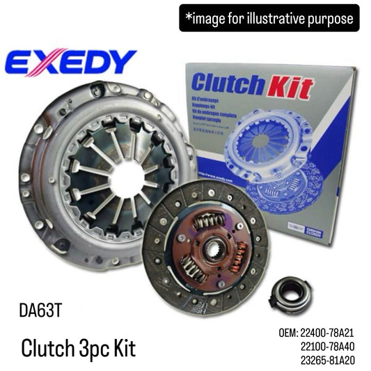 DA63T Clutch 3pc Kit (EXEDY) for Suzuki Carry / Every (OEM:22400-78A21/22100-78A40/23265-81A20)