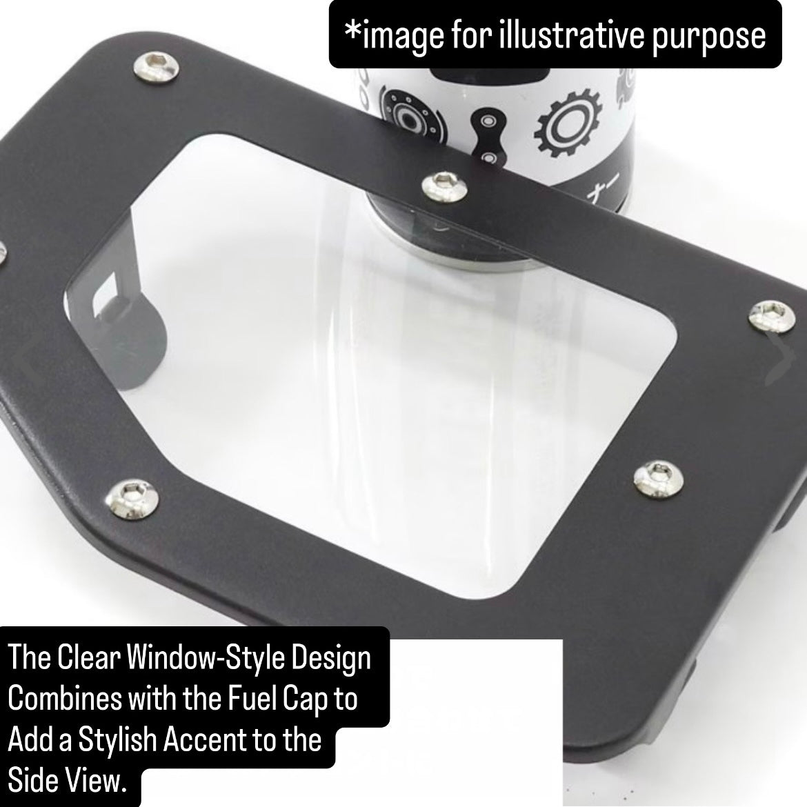 JB64W/JB74W Clear Fuel Filler Door Lid Cover for Suzuki Jimny / Jimny Sierra (Replacement Type / Black / with Bolts / Compatible with all model years of the JB64W & JB74W series)
