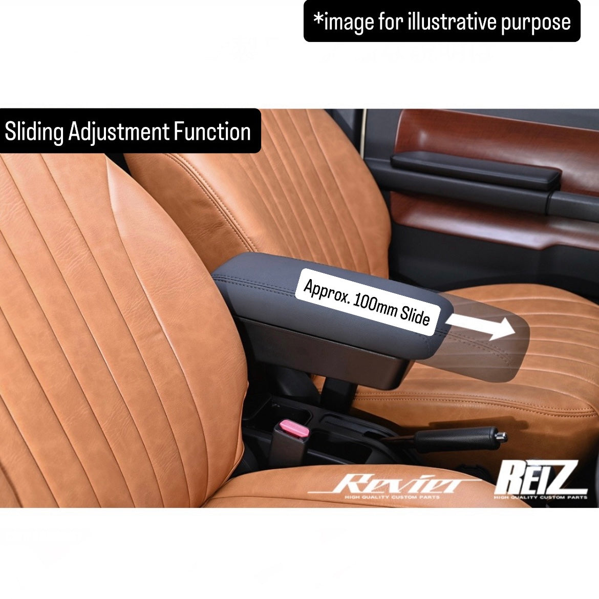 JB64W/JB74W/JC74W Adjustable Center Armrest with Storage & Cup Holder for Suzuki Jimny