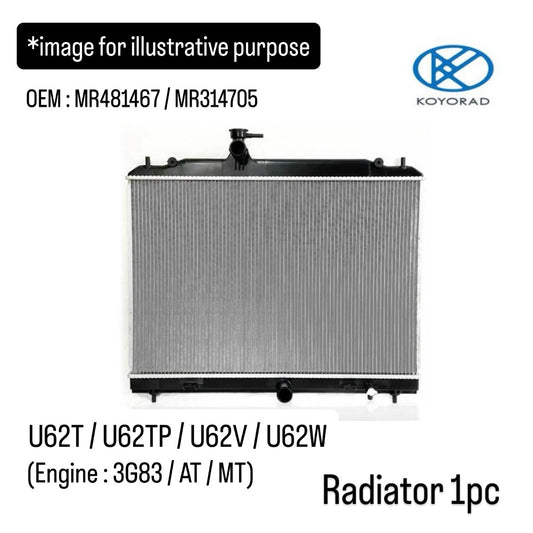 U62T/U62TP/U62V/U62W (Engine:3G83/AT/MT) Radiator for Mitsubishi Minicab (OEM:MR481467/MR314705)