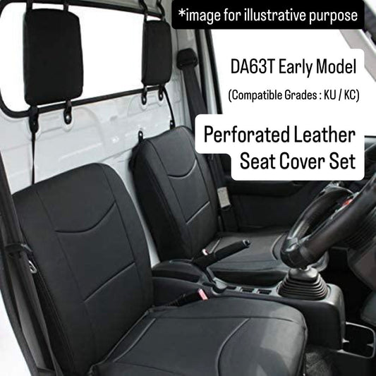 DA63T Early Model (Compatible Grades:KU/KC) Perforated Leather Seat Cover Set for Suzuki Carry