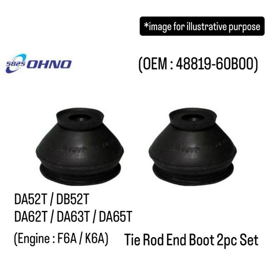 DA52T/DB52T/DA62T/DA63T/DA65T (Engine:F6A/K6A) Tie Rod End Boot 2pc Set (OHNO) for Suzuki Carry (OEM:48819-60B00)