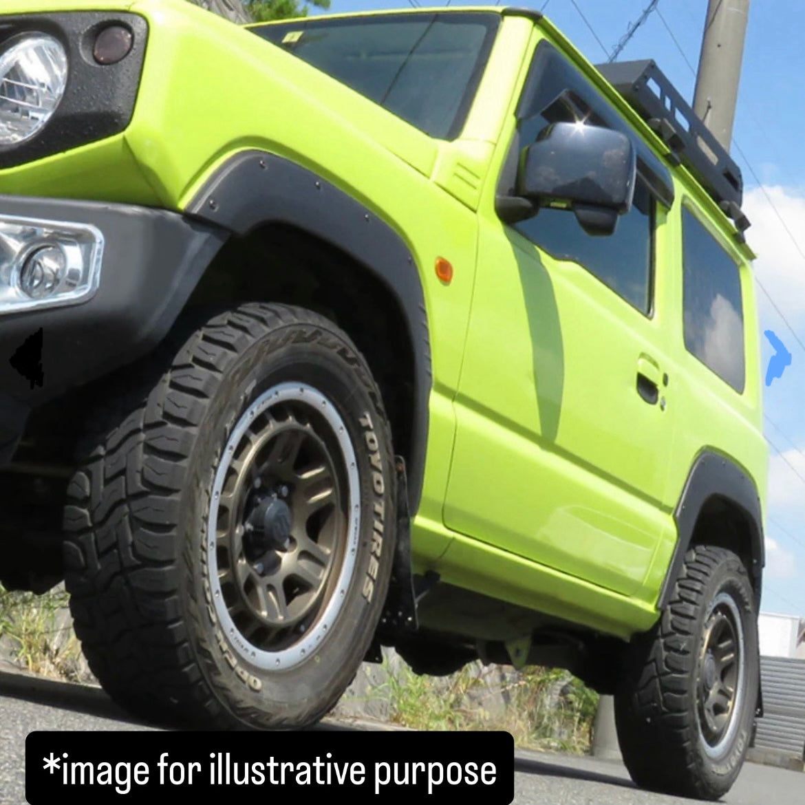 JB64W ABS Over Fender Flare 4pc Set for Suzuki Jimny (Matte Black / Dummy Bolts / Compatible with all model years of the JB64 series)