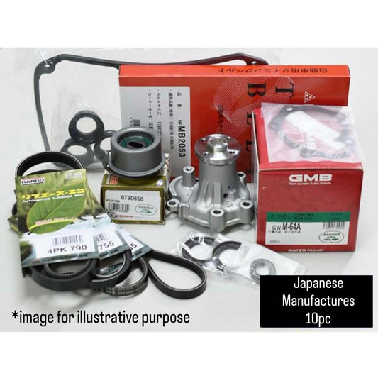 U61V/U62V Timing Belt 10pc Kit for Mitsubishi Minicab – Includes Water Pump (GMB) & Belt (Mitsuboshi)