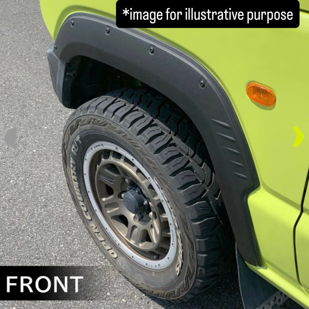 JB64W ABS Over Fender Flare 4pc Set for Suzuki Jimny (Matte Black / Dummy Bolts / Compatible with all model years of the JB64 series)