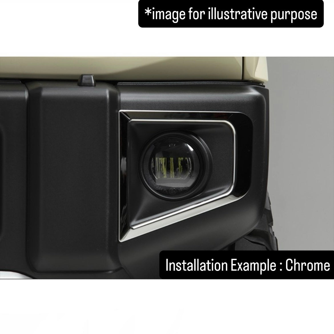 JB64W – Up to 4th Model Stainless Steel Fog Light Bezel Left & Right Set for Suzuki Jimny (2color Options)