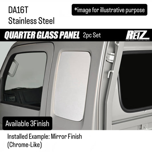 DA16T Stainless Steel Rear Quarter Glass Panel 2pc Set for Suzuki Super Carry (Available 3Finish)