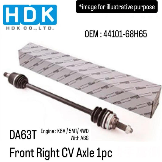 DA63T (Engine:K6A/5MT/4WD/With ABS) Front Right CV Axle (HDK) for Suzuki Carry (OEM:44101-68H65)