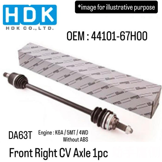 DA63T (Engine:K6A/5MT/4WD/Without ABS) Front Right CV Axle (HDK) for Suzuki Carry (OEM:44101-67H00)