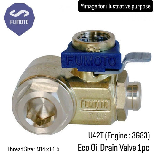 U42T (Engine:3G83) Eco Oil Drain Valve (FUMOTO) for Mitsubishi Minicab (Quick Oil Change Valve)