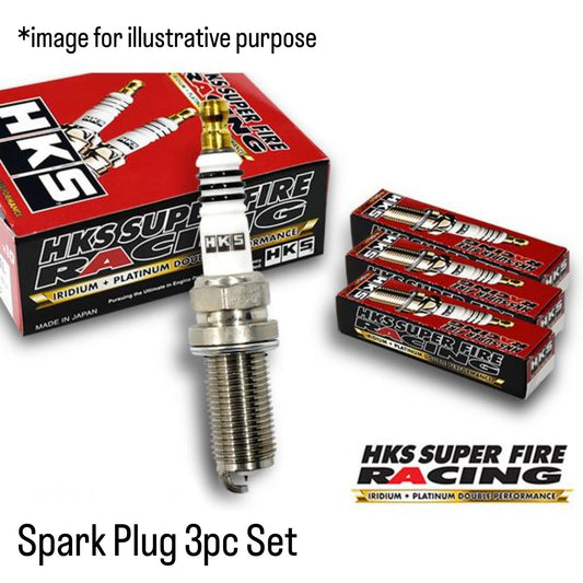EA11R (Engine:F6A) Super Fire Racing Spark Plug 3pc Set (HKS) for Suzuki Cappuccino (November.1991~May.1995)