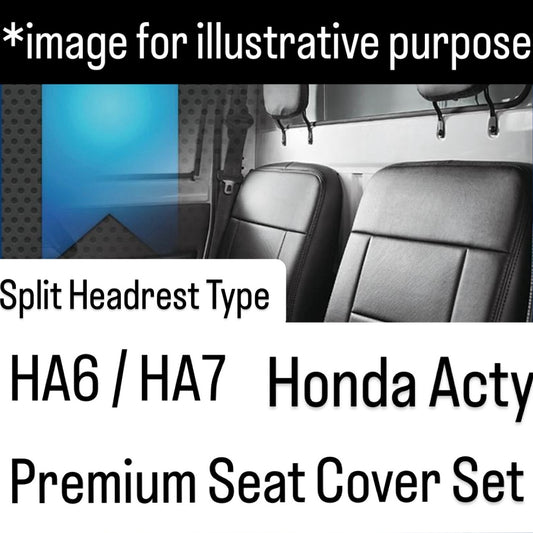 HA6/HA7 Premium Seat Cover Set (Azur) for Honda Acty Truck (Split Headrest Type Custom Fit Interior Cover)