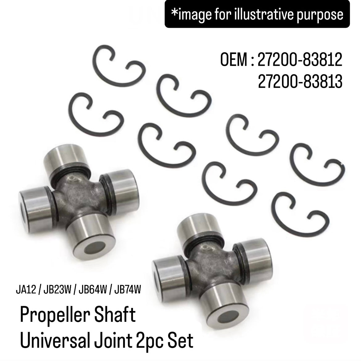 JA12/JB23W/JB64W/JB74W Propeller Shaft Universal Joint 2pc Set for Suzuki Jimny (OEM:27200-83812/27200-83813)