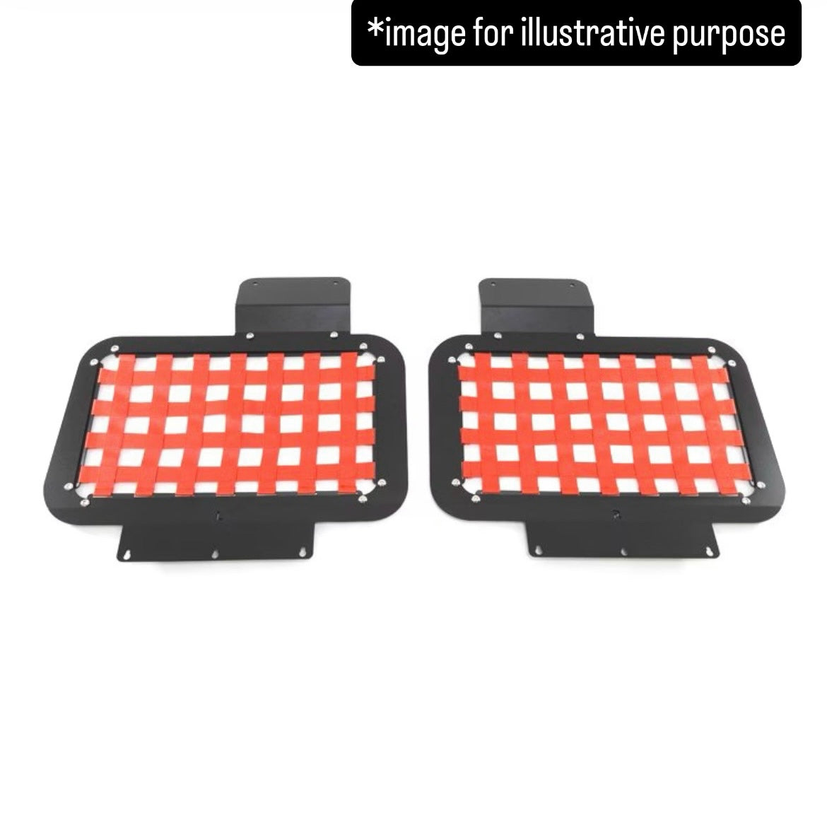 JB64W/JB74W Rear Window Luggage Rack Net Left & Right Set for Suzuki Jimny / Jimny Sierra (Red Net / Steel / Compatible with all model years of the JB64W & JB74W series)